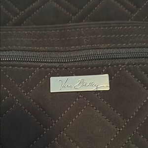 Vera Bradley Black Quilted cross body hipster Bag with Silver Accents